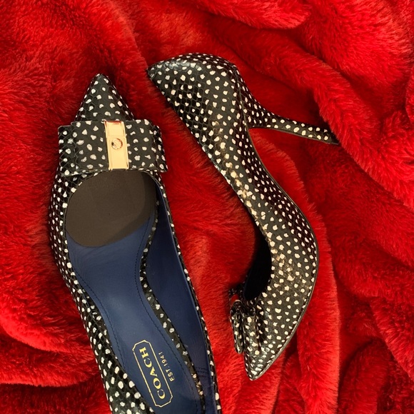 Coach Landrie Black & White Polka Dot Heels - Picture 4 of 8